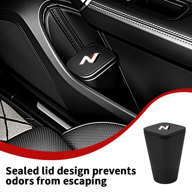Waterproof Car Trash Can With Lid - صندوق تخزين سيليكون لباب السيارة مع