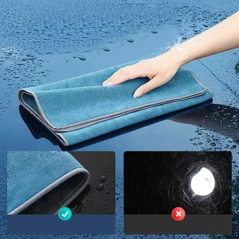 Microfiber Car Drying Towel Super Absorbent - أفخم قصيرة كومة منشفة من الألياف