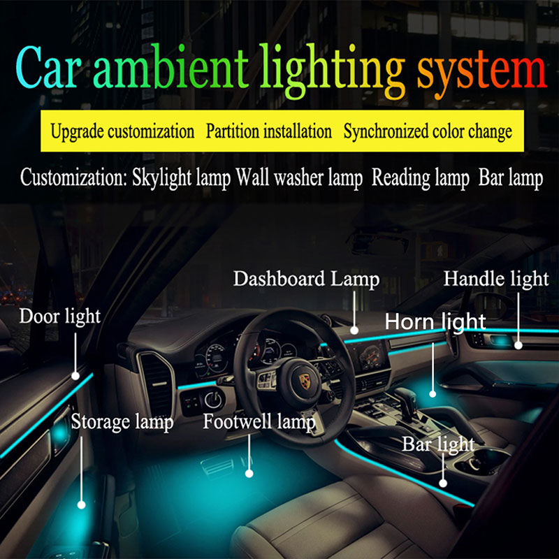 إكسسوارات السيارة، إضاءة داخلي - مراجعة Led Ambient Interior Car Lights App Control وسعره