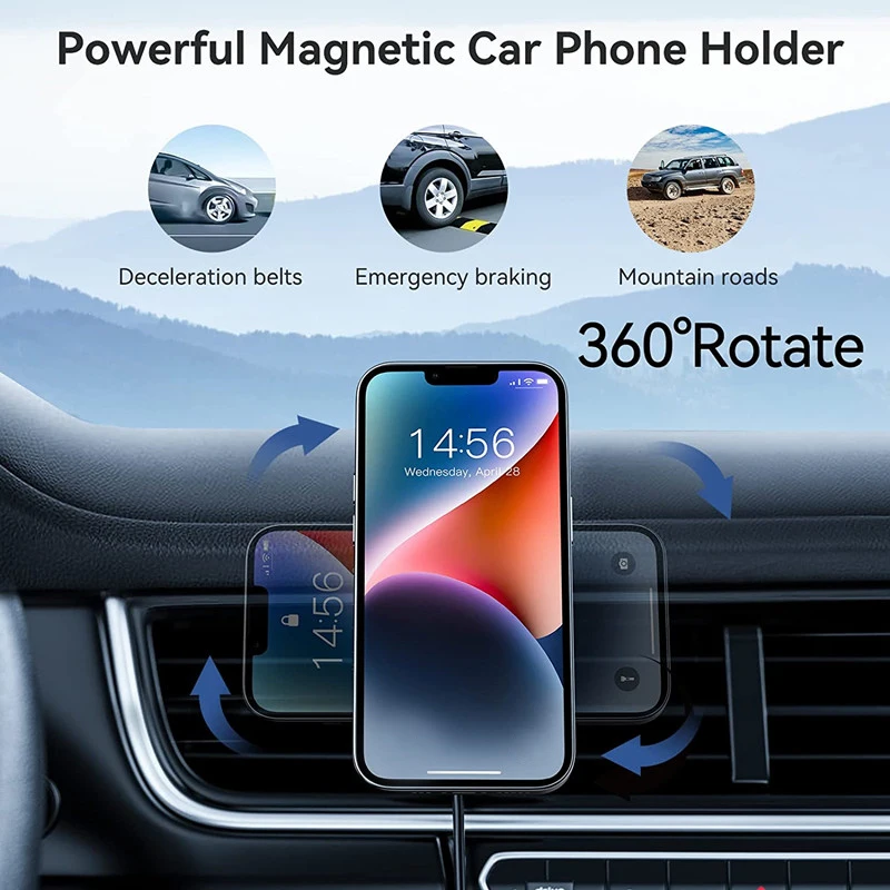 شاحن لاسلكي مغناطيسي للسيارة،  - مراجعة Wireless Car Charger Mount Fast Charging وسعره