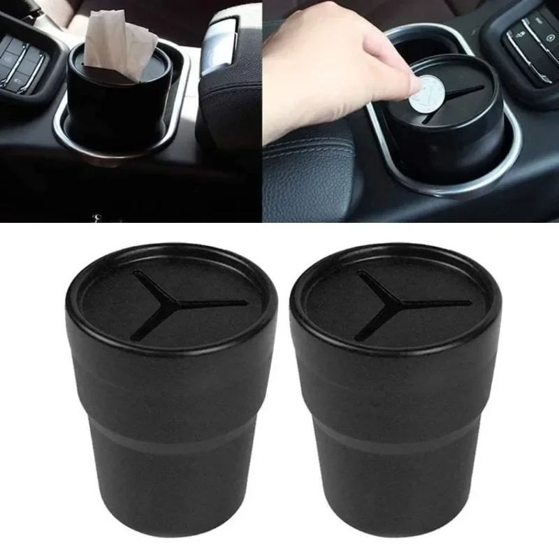 قطعتان من سلة المهملات للسيارة - مراجعة Waterproof Car Trash Can With Lid وسعره