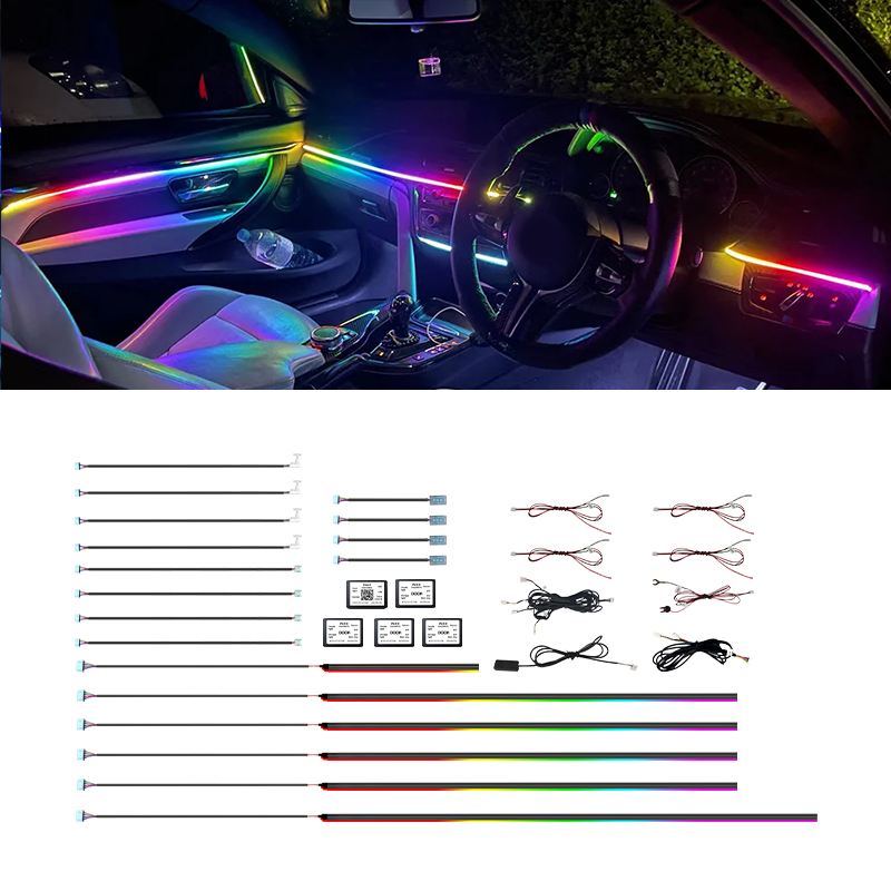 إضاءة داخلية للسيارة، أضواء مح - مراجعة Led Ambient Interior Car Lights App Control وسعره