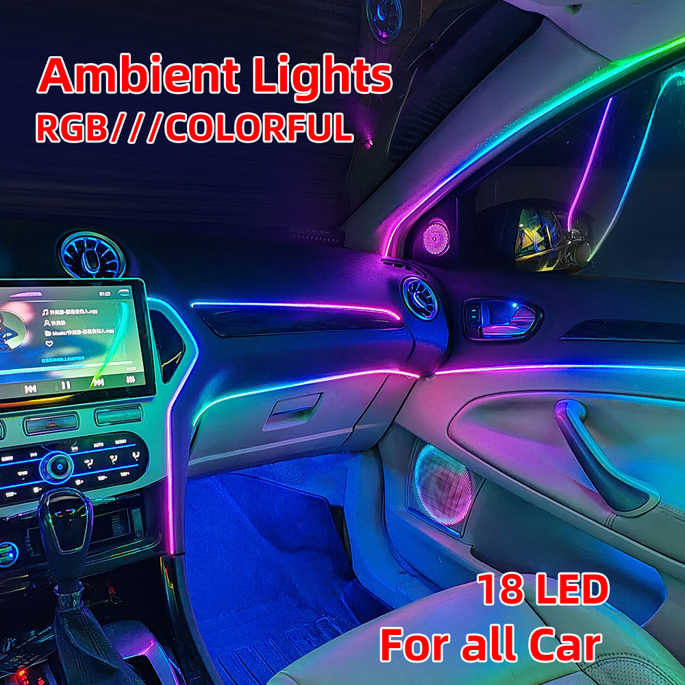 إضاءة داخلية للسيارة، أضواء مح - مراجعة Led Ambient Interior Car Lights App Control وسعره