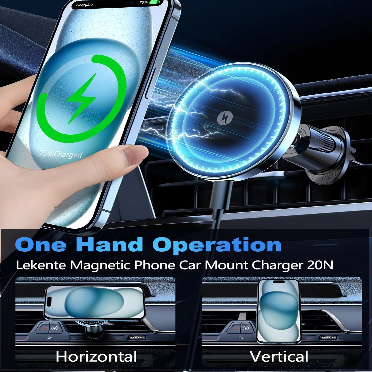 UYUXIO شاحن سيارة لاسلكي مغناط - مراجعة Magnetic Phone Holder For Car Vent وسعره