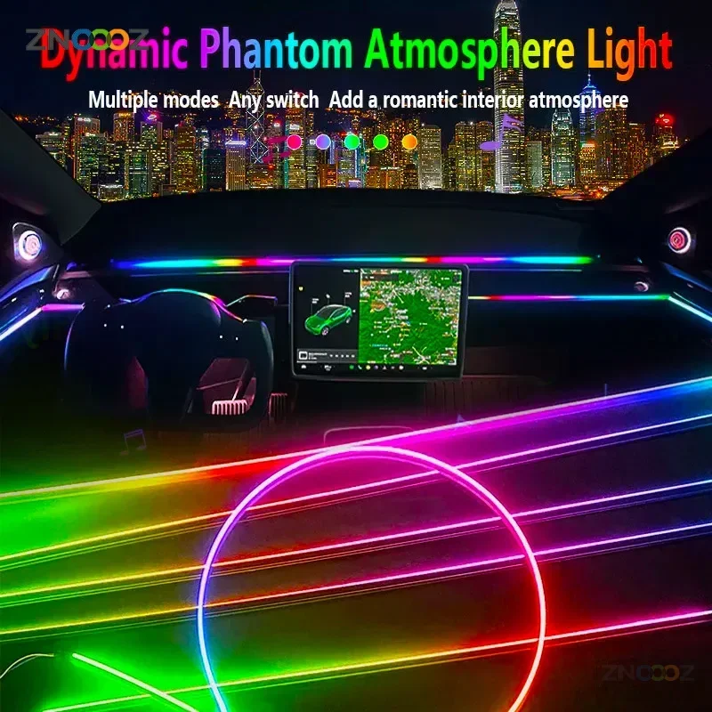 نيون سيارة الداخلية أضواء المح - مراجعة Led Ambient Interior Car Lights App Control وسعره