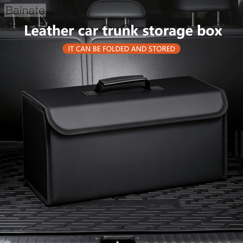 منظم صندوق السيارة الجلدي القا - مراجعة Car Trunk Organizer Foldable Storage Box وسعره
