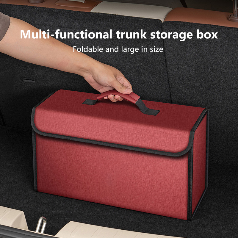 منظم صندوق السيارة الجلدي القا - مراجعة Car Trunk Organizer Foldable Storage Box وسعره