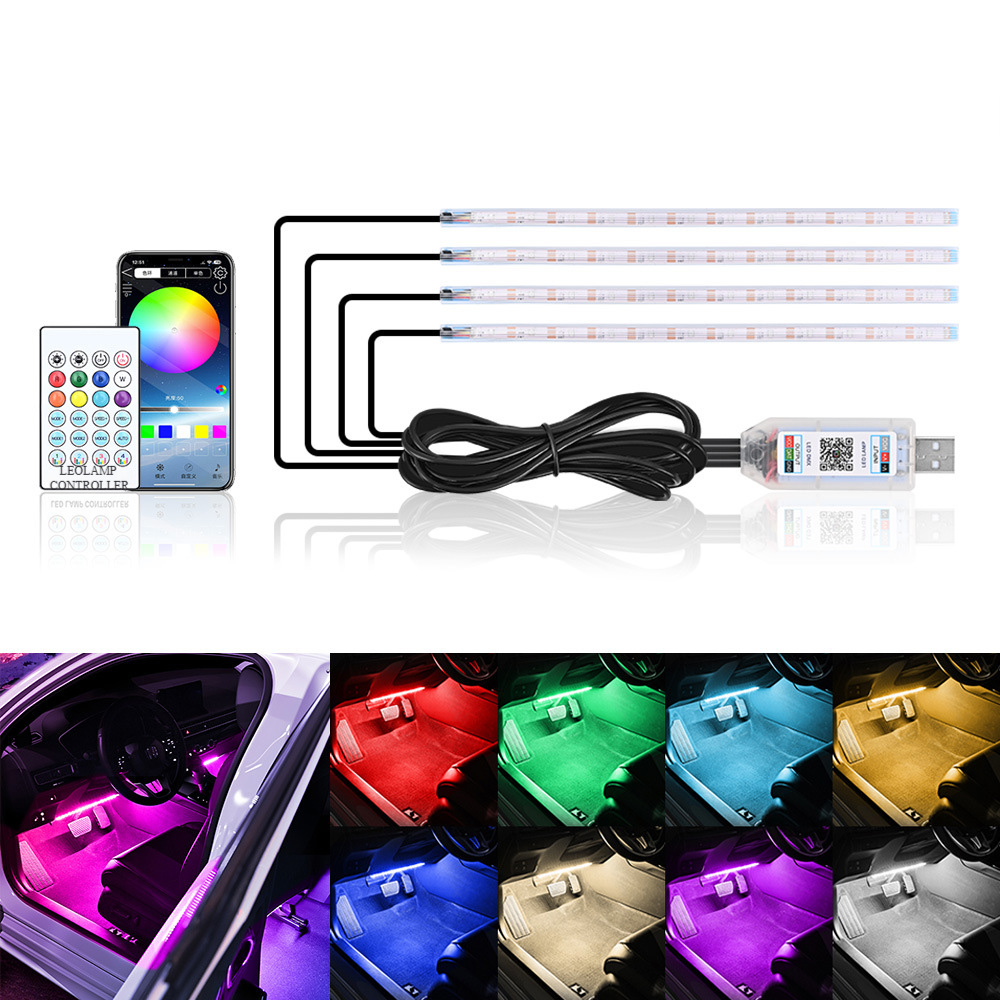 شريط إضاءة LED للسيارة مع 48 م - مراجعة Led Ambient Interior Car Lights App Control وسعره