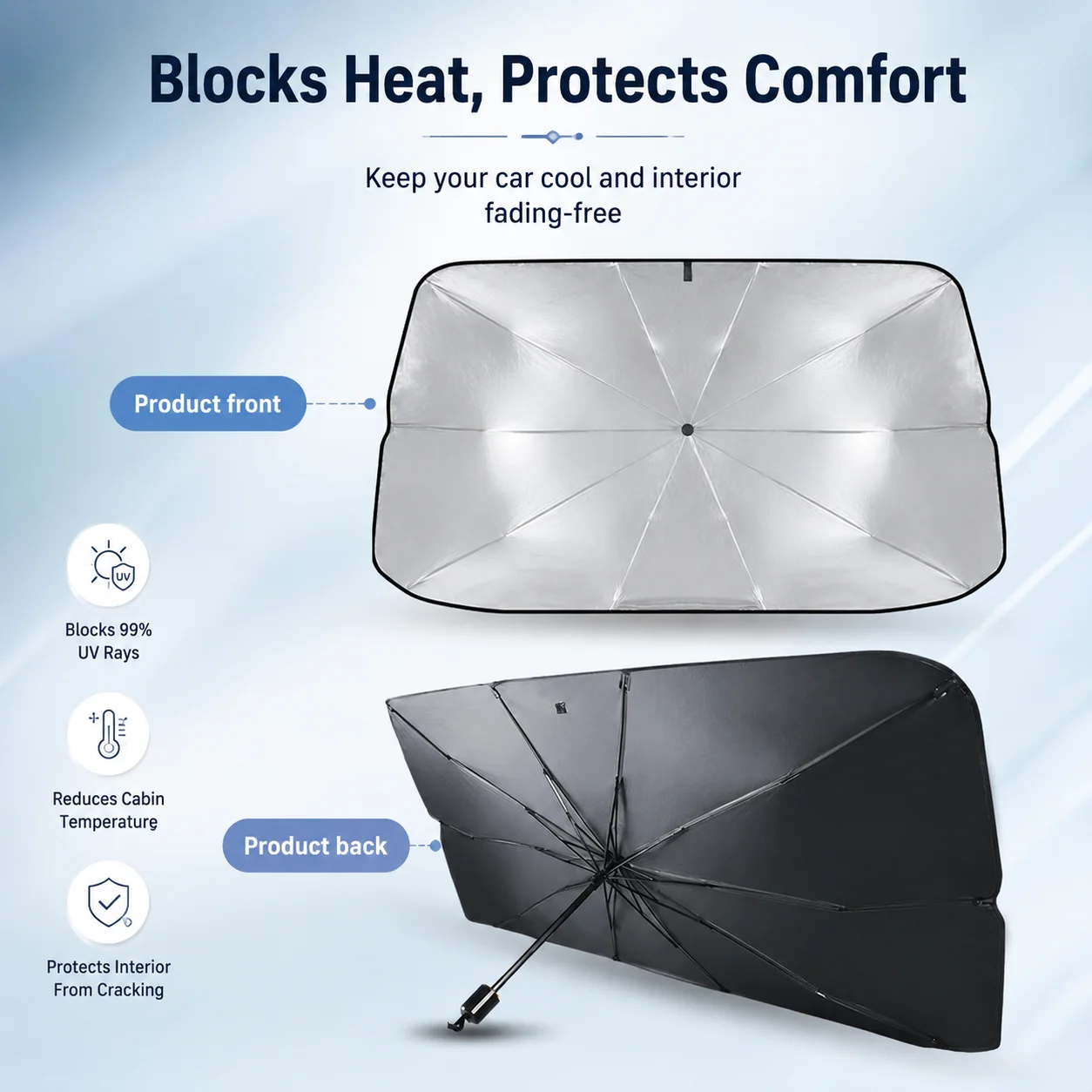 قطعة واحدة من مظلة واقية قابلة - مراجعة Car Sunshade Windshield Umbrella Foldable وسعره